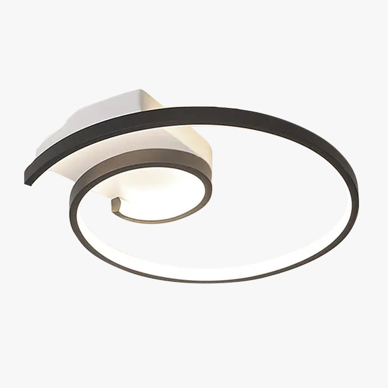 Arisha Plafonnier Linéaire Minimaliste, Métal/Gel de Silice, Noir/Blanc, Salon - Neutralighting