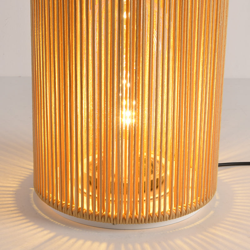 Ritta Lampadaire Cantine Moderne, Métal/Rotin, Bois, Extérieur - Neutralighting