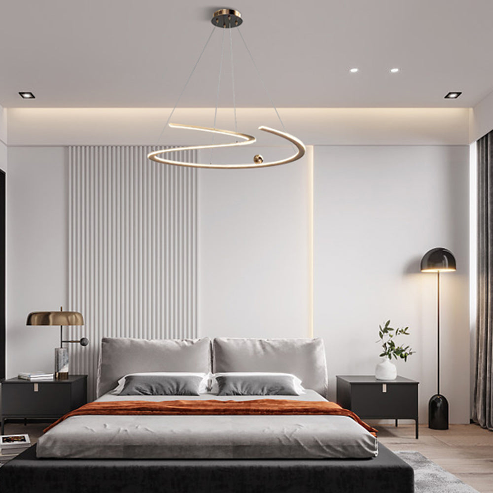 Arisha Suspension Linéaire Moderne, Métal/Acrylique, Doré, Salon/Salle à Manger - Neutralighting