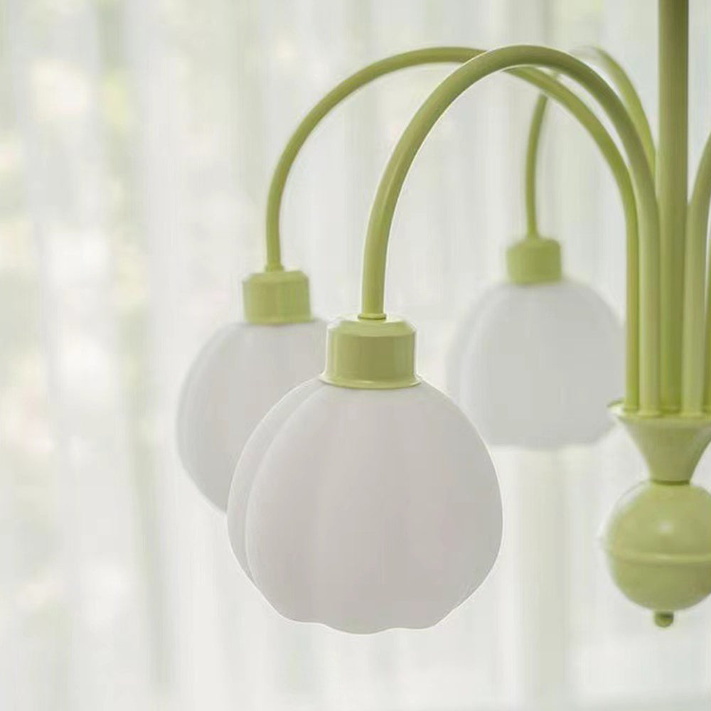 Arisha Suspension Multi Morandi, Métal/Verre, Blanc/Jaune, Couloir/Salon - Neutralighting