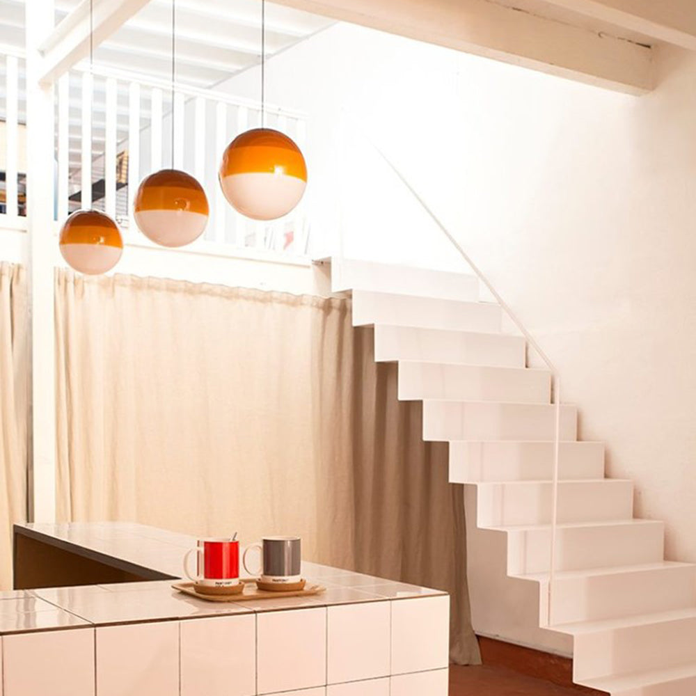 Edith Suspension Bulle Moderne Verre. Noir/Gris/Bleu/Rose. Salon - Neutralighting