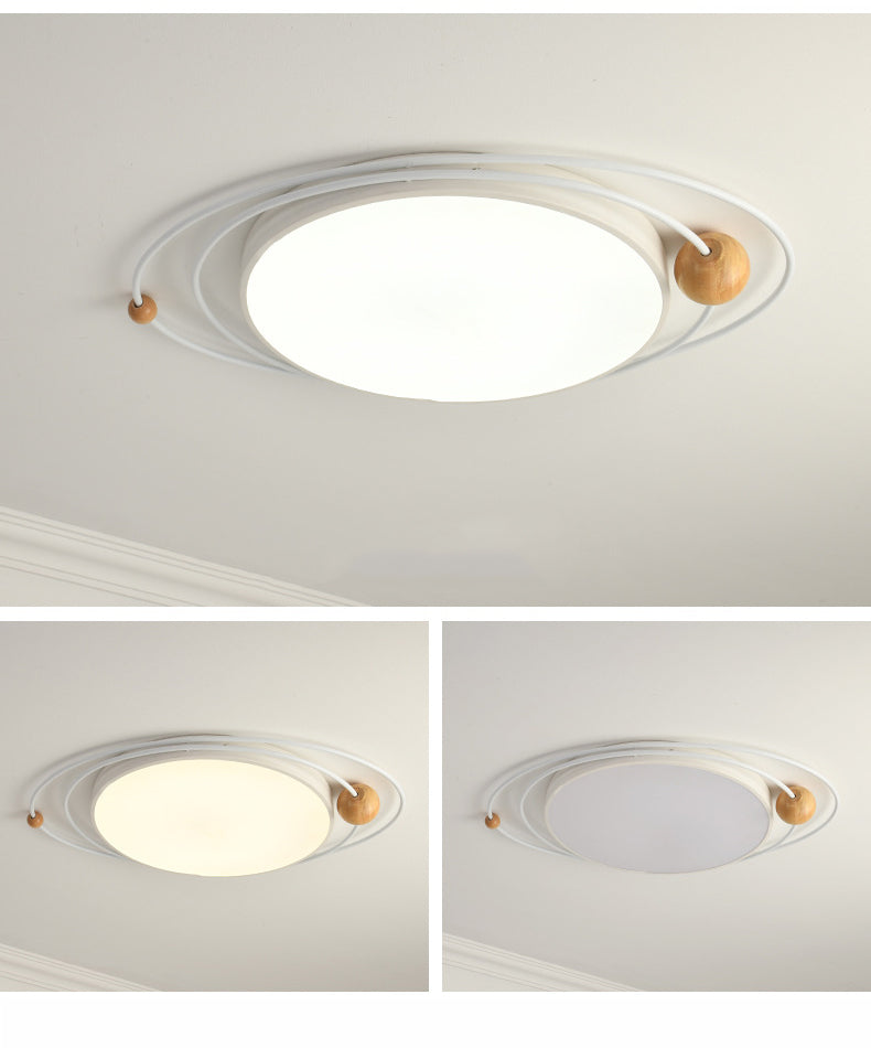 Arisha Plafonnier Rond Moderne, Metal/Bois, Blanc/Noir/Gris/Vert/Bleu, Salon - Neutralighting