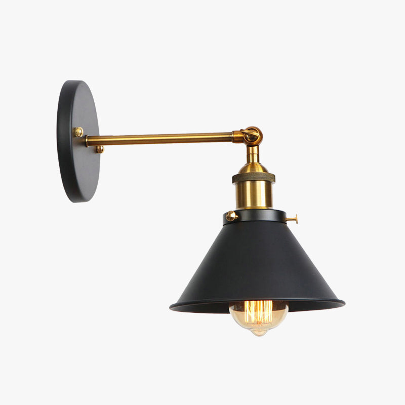 Epoch Applique Murale Vintage/Industriel Métal, Noire/Doré/Argent, Salon - Neutralighting