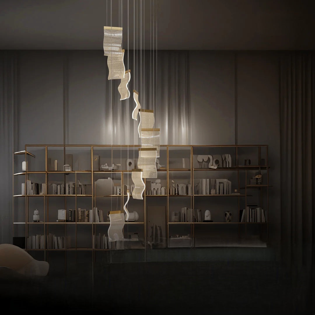 Kristy Moderne Or LED Lustre Métal Acrylique Chambre/Salon