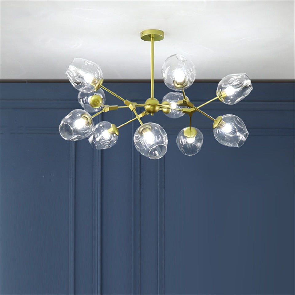 Valentina Suspension Multi Retro, Metal/Verre, Noir/Or, Chambre - Neutralighting