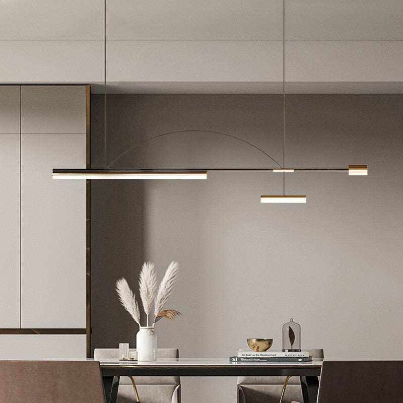 Arisha Longueur Moderne LED Suspension Noir Métal Salle À Manger - Neutralighting