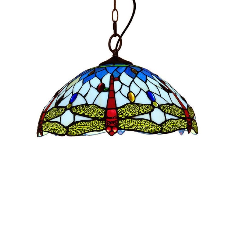 Tiffany Vintage Art LED Suspension Verre Chambre À Coucher - Neutralighting