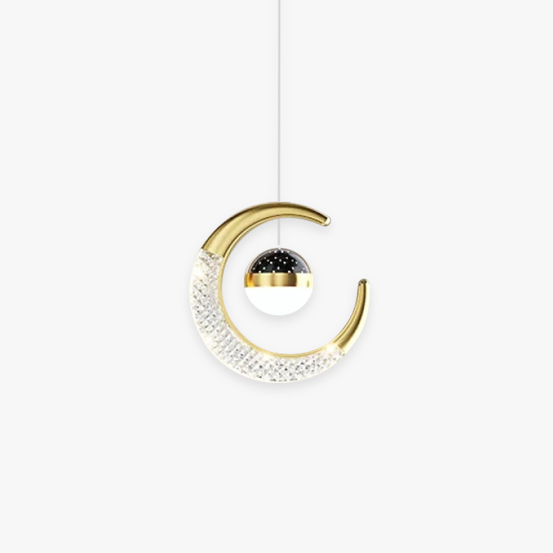 Arisha Suspension Ciel Etoilé Linéaire Simple, Métal, Noire/Dorée, Chambre - Neutralighting