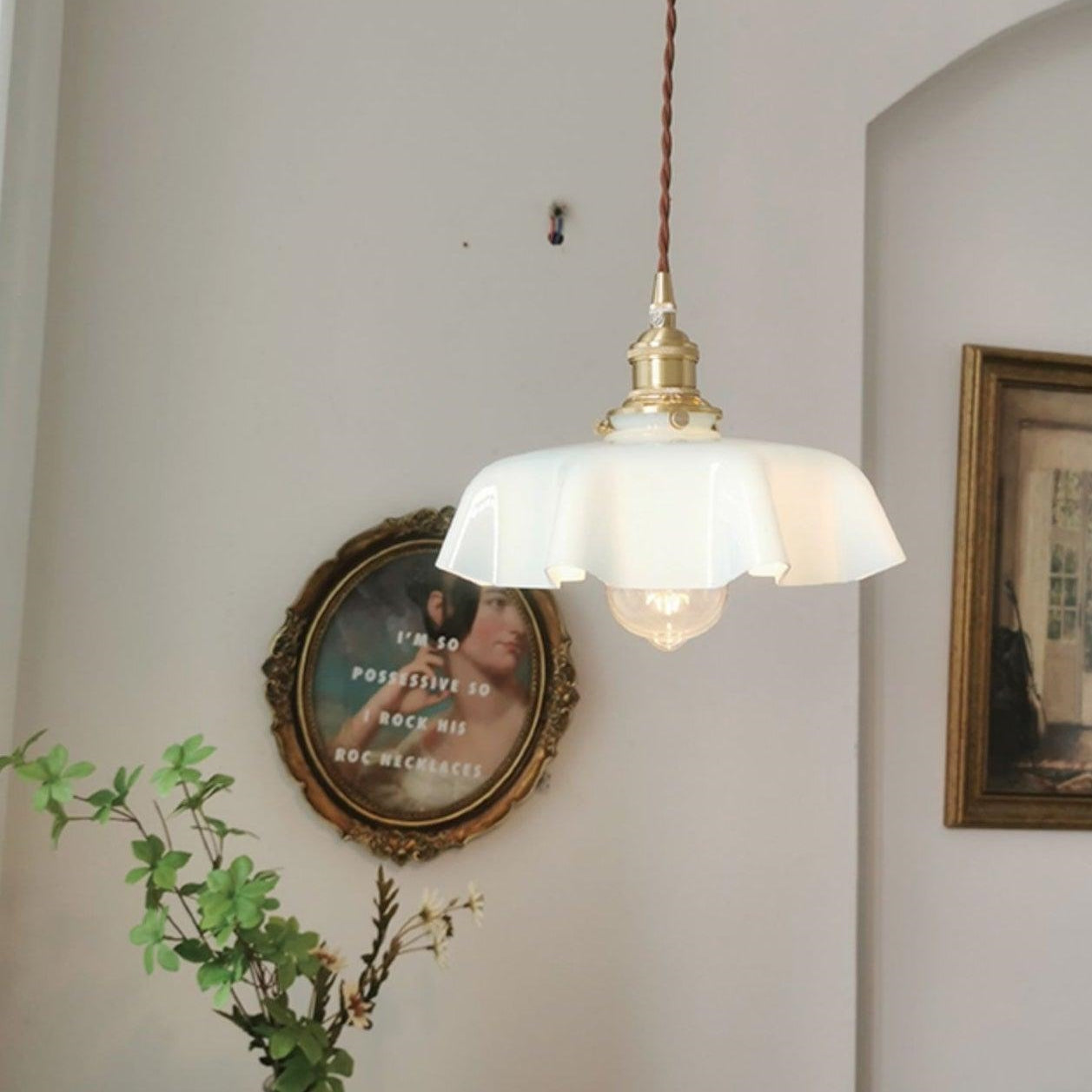 Valentina Vintage LED Suspension Métal/Verre Chambre À Coucher - Neutralighting