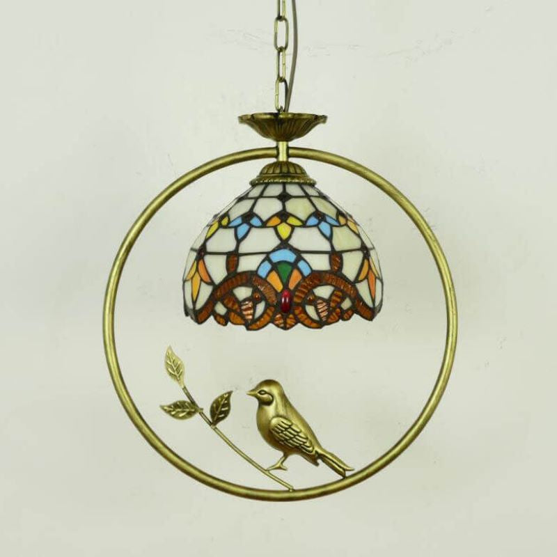 Tiffany Cottage Suspension Métal Verre Chambre À Coucher - Neutralighting