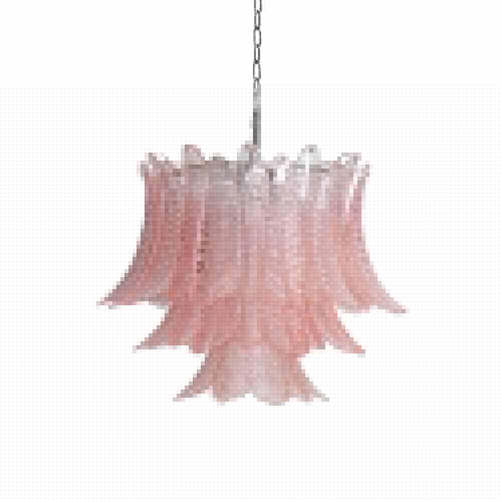Aurora Chandelier Pink Leaf Glass Layered Graceful Luxury - Letslighting