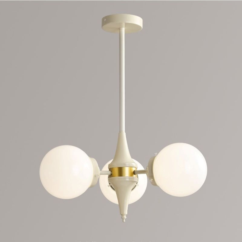 Valentina Lustre Français LED Blanc Crème Métal Salon