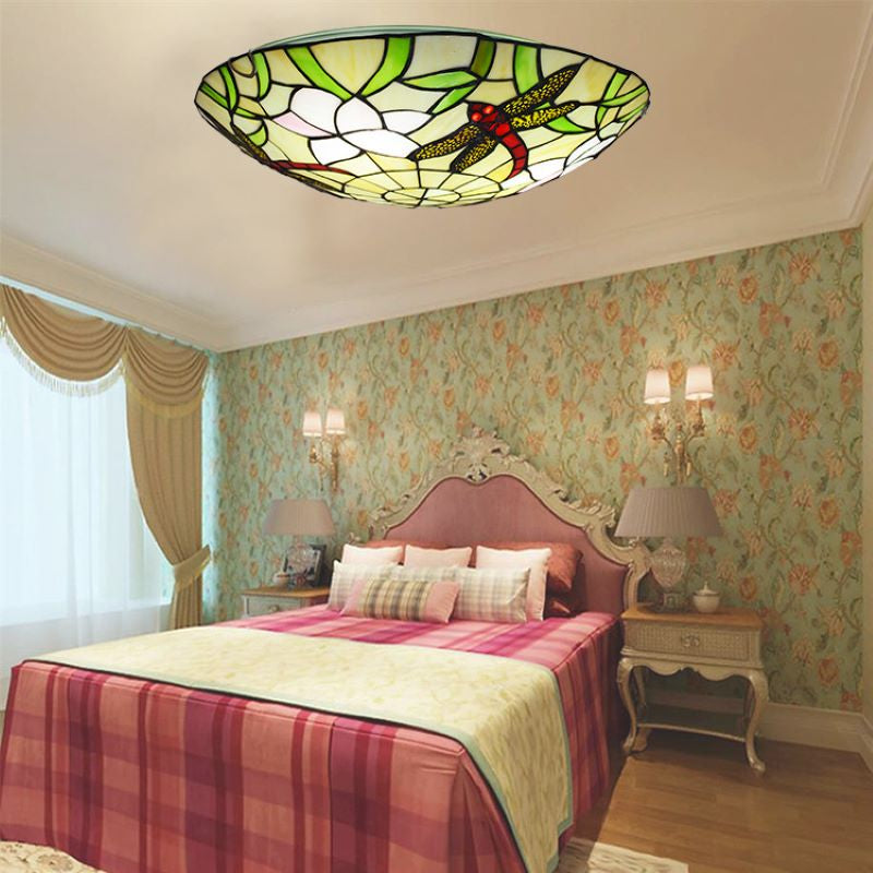 Tiffany Vintage LED Plafonnier Verre Chambre À Coucher