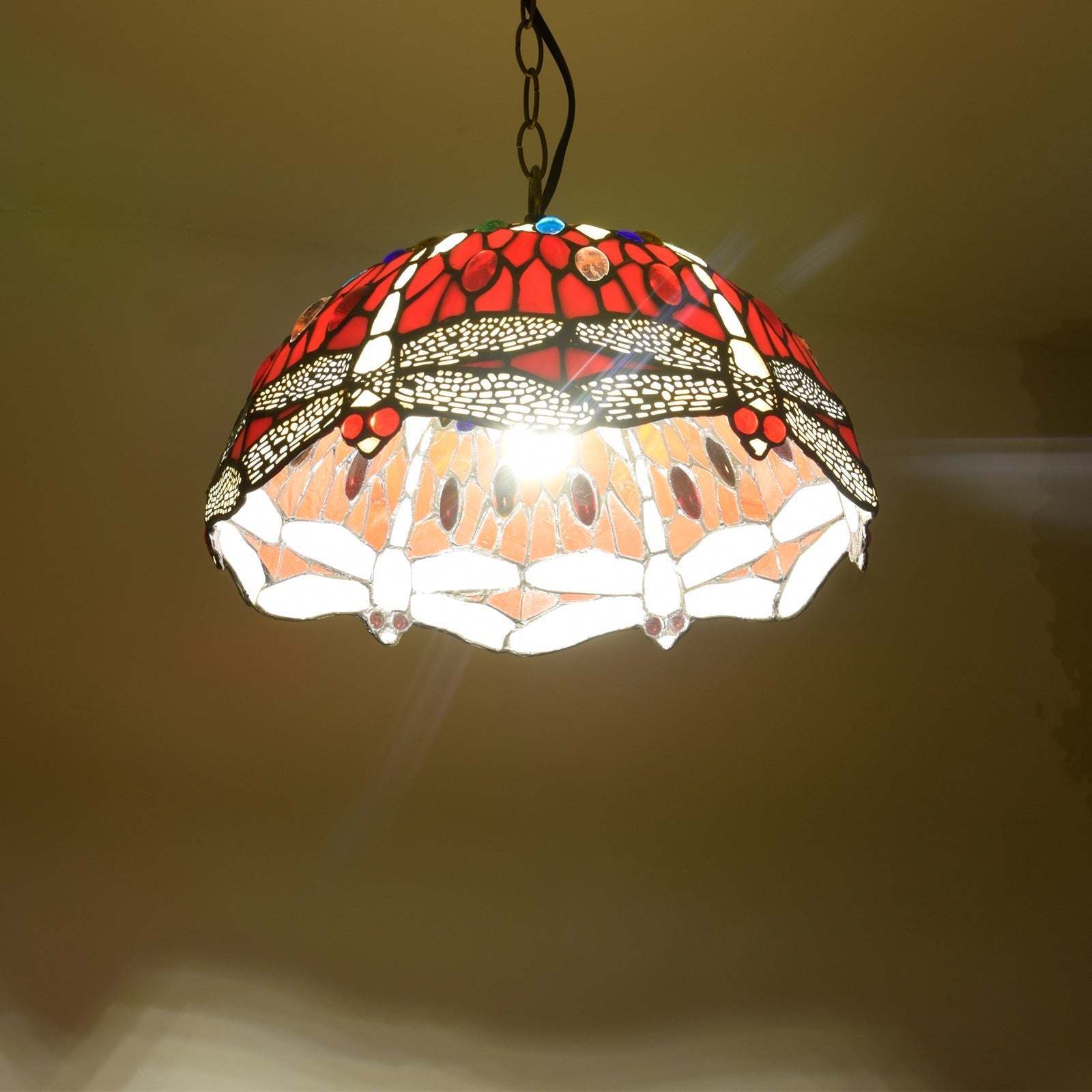 Tiffany Vintage LED Suspension Verre Chambre À Coucher/Salon - Neutralighting