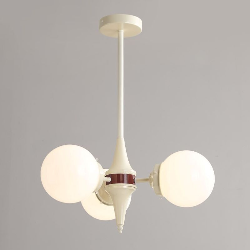 Valentina Lustre Français LED Blanc Crème Métal Salon