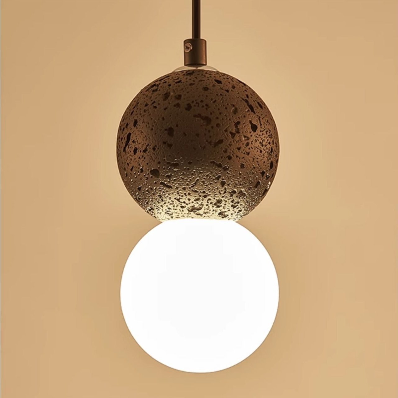 Kessie Luminaires Suspensions Globe Moderne Pierre/Verre Rose/Gris/Noir/Blanc Salon - Neutralighting