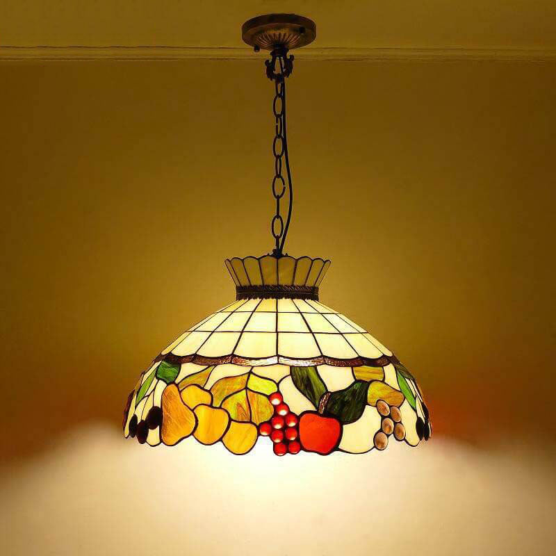 Tiffany Vintage LED Suspension Métal Verre Chambre À Coucher - Neutralighting