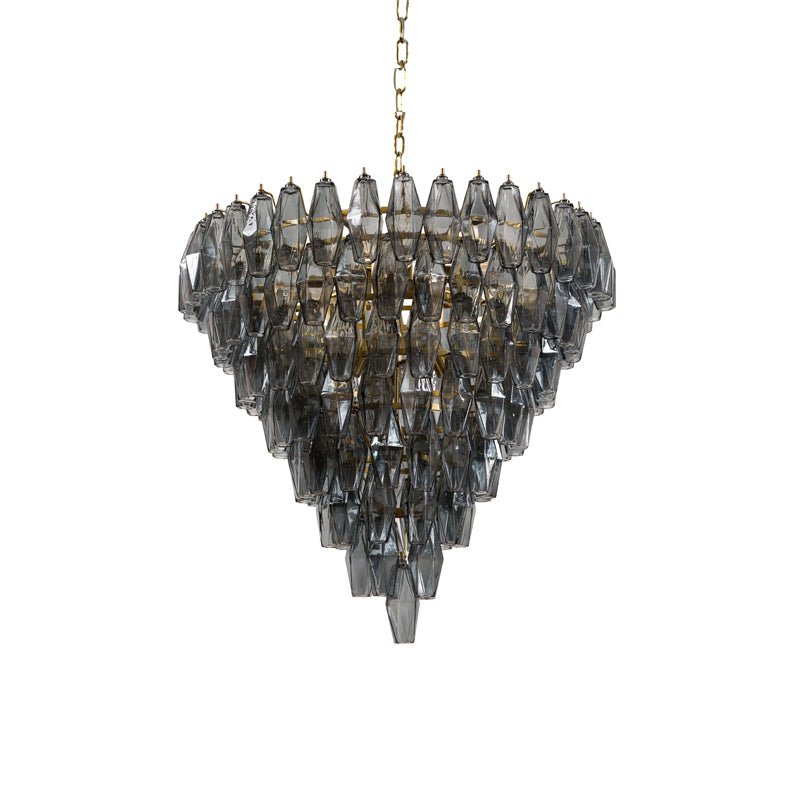 Aurora Chandelier Pink Faceted Glass Layered Vintage - Letslighting
