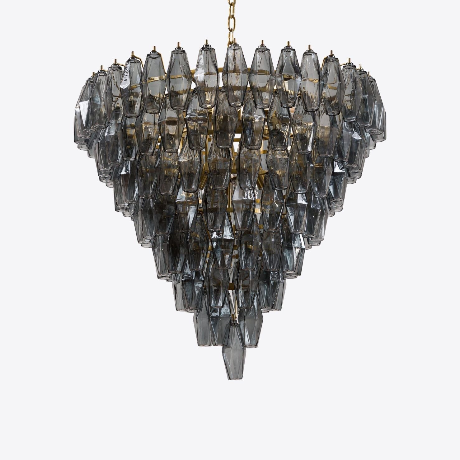Aurora Chandelier Pink Faceted Glass Layered Vintage - Letslighting
