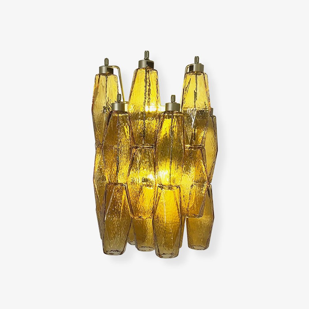 Aurora Wall Lamp Amber Rhombus Glass Geometric Murano Warmth - Letslighting