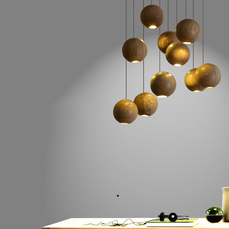 Muto Ball Cluster LED Suspension Bois Salon Chambre à coucher - Neutralighting
