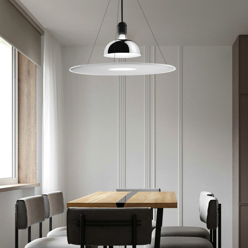 Arisha Suspension LED Moderne Métal/Acrylique Chromé/Noir - Neutralighting