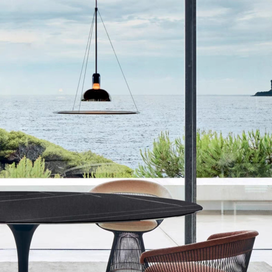 Arisha Suspension LED Moderne Métal/Acrylique Chromé/Noir - Neutralighting