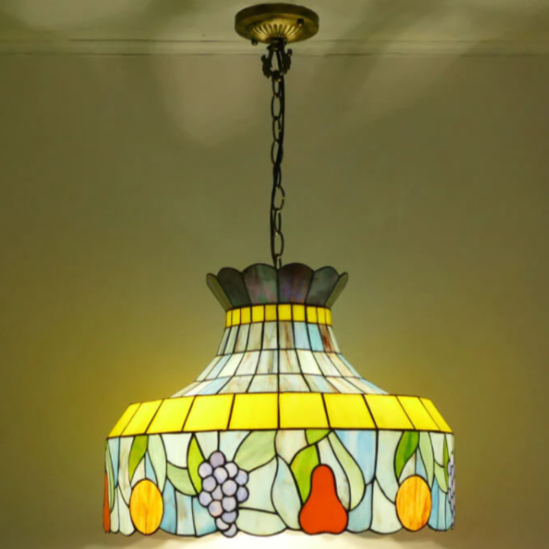 Tiffany Vintage LED Suspension Métal Verre Chambre À Coucher - Neutralighting
