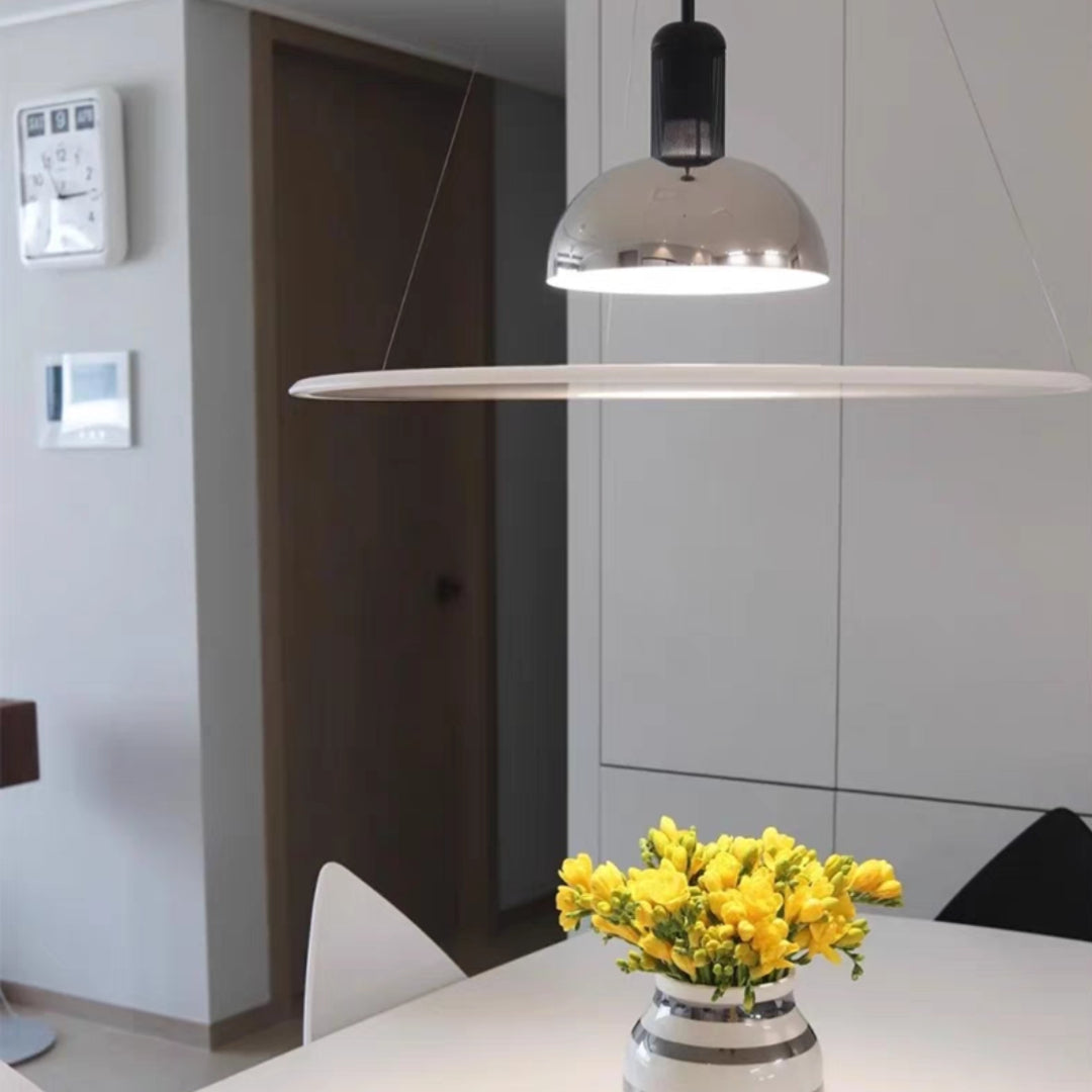Arisha Suspension LED Moderne Métal/Acrylique Chromé/Noir - Neutralighting