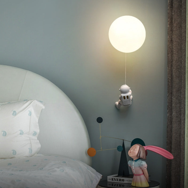 Aria Lune LED Applique Murale Blanc Résine Chambre Des Enfants