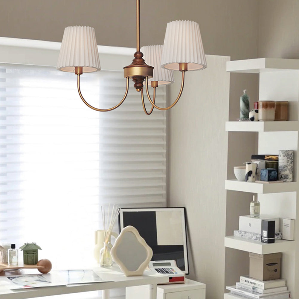 Silva Lustre Vintage, Métal/Tissu, Blanc/Vert, Salle à Manger/Salle à Séjour - Neutralighting
