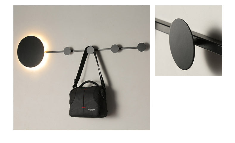 Arisha Porte-manteau Applique Murale Linéaire Moderne, Métal, Noir/Blanc, Chambre - Neutralighting