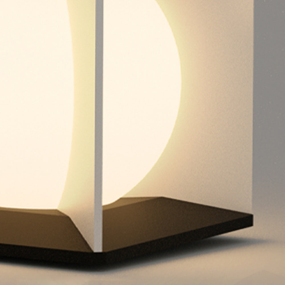 Aria Lampe de Poteau Lune Moderne, Métal/Acrylique, Noir, Cour - Neutralighting