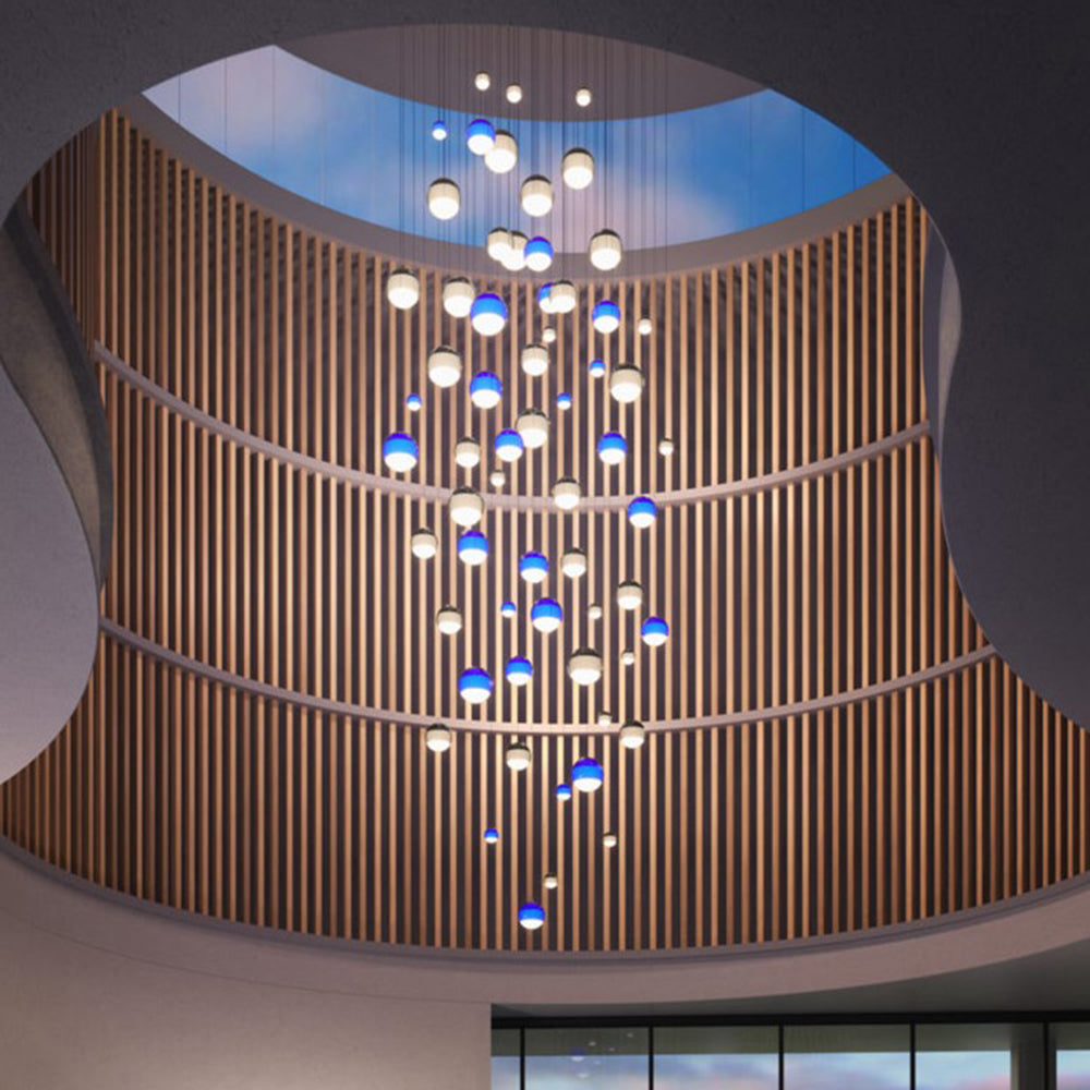 Edith Suspension Bulle Moderne Verre. Noir/Gris/Bleu/Rose. Salon - Neutralighting