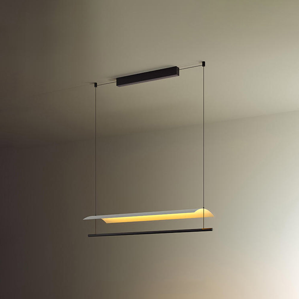 Ray Suspension Linéaire Inhabituel, Métal/Acrylique, Noir, Salon/Restaurant - Neutralighting