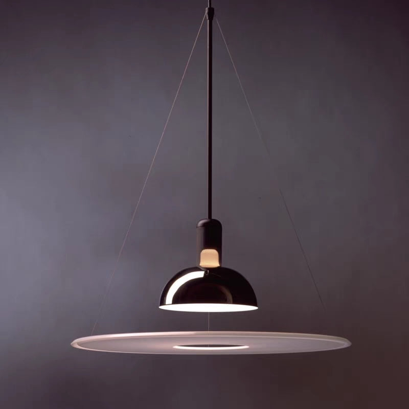 Arisha Suspension LED Moderne Métal/Acrylique Chromé/Noir - Neutralighting