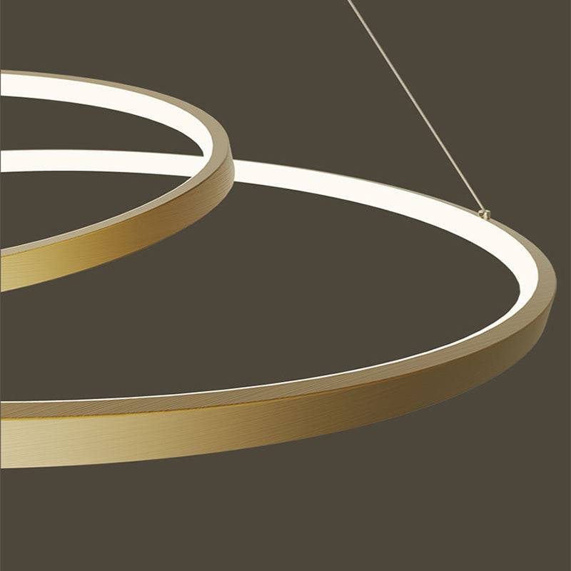 Arisha Suspension Cercle Courbé, Cuivre pur, Noir/Or, Salle à Manger/Chambre à Coucher - Neutralighting