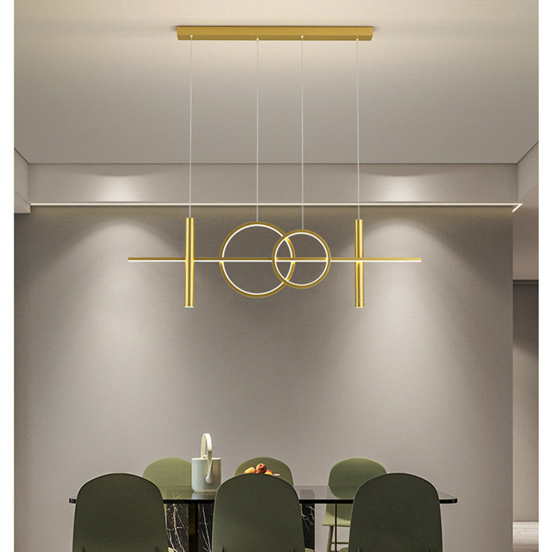 Arisha Suspension Circulaire Moderne LED Métal Noir/Or Salon/Salle à manger - Neutralighting