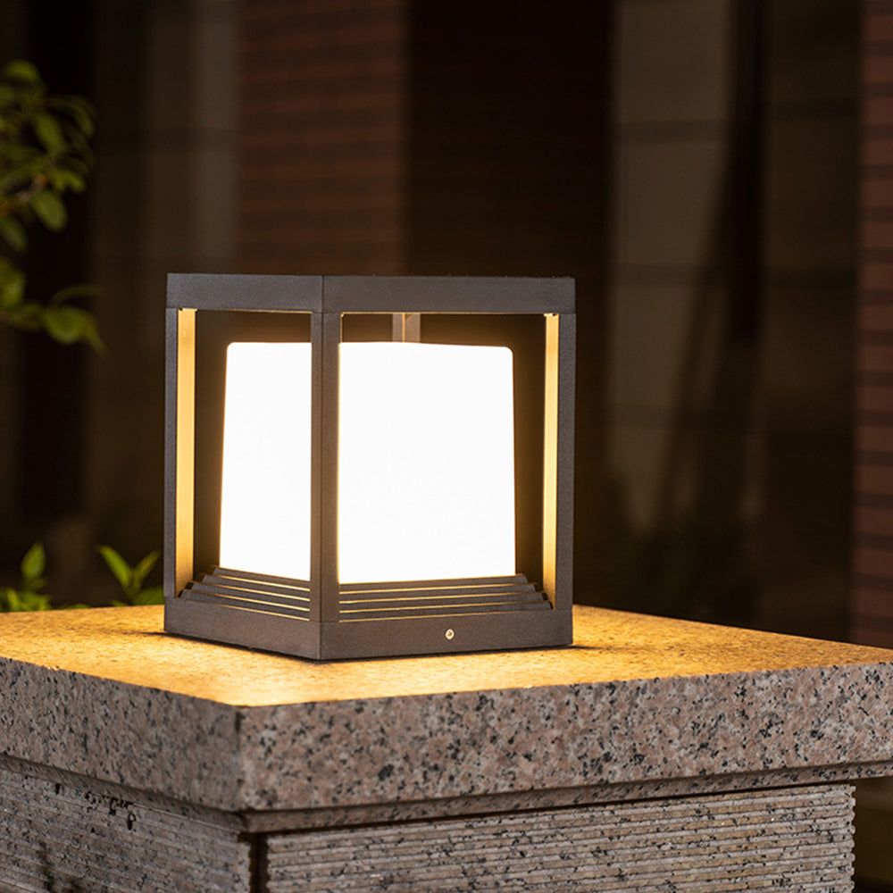 Ray Lampe Solaire Pilier Moderne, Métal, Noir, Allée