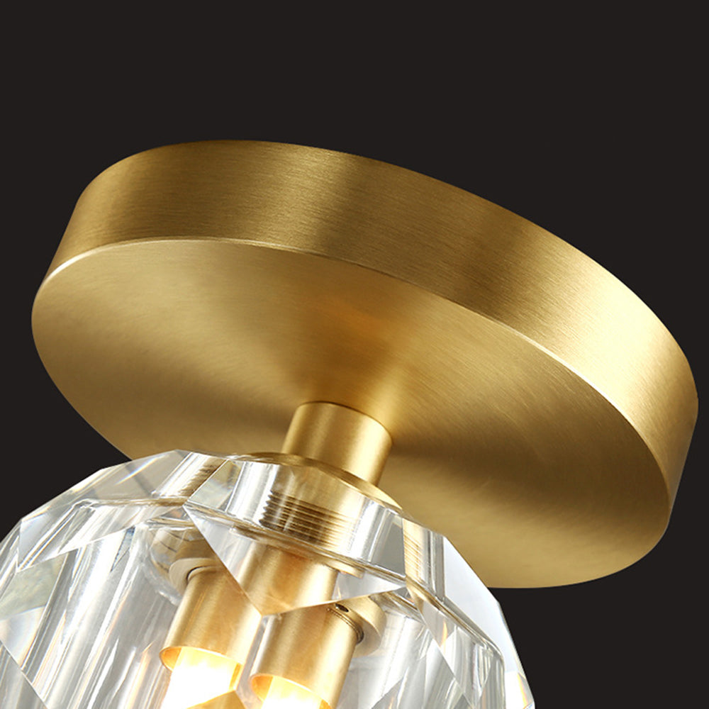 Kristy Plafonnier Diamant Cristal, Métal/Cristal, Doré, Salon - Neutralighting