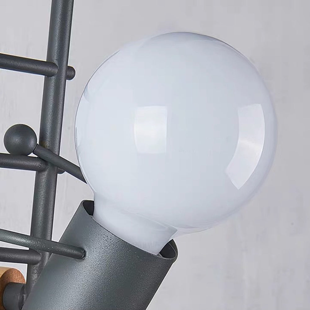 Luxo Applique Murale Rétro LED Métal/Bois de Caoutchouc Couloir 3 Couleur - Neutralighting