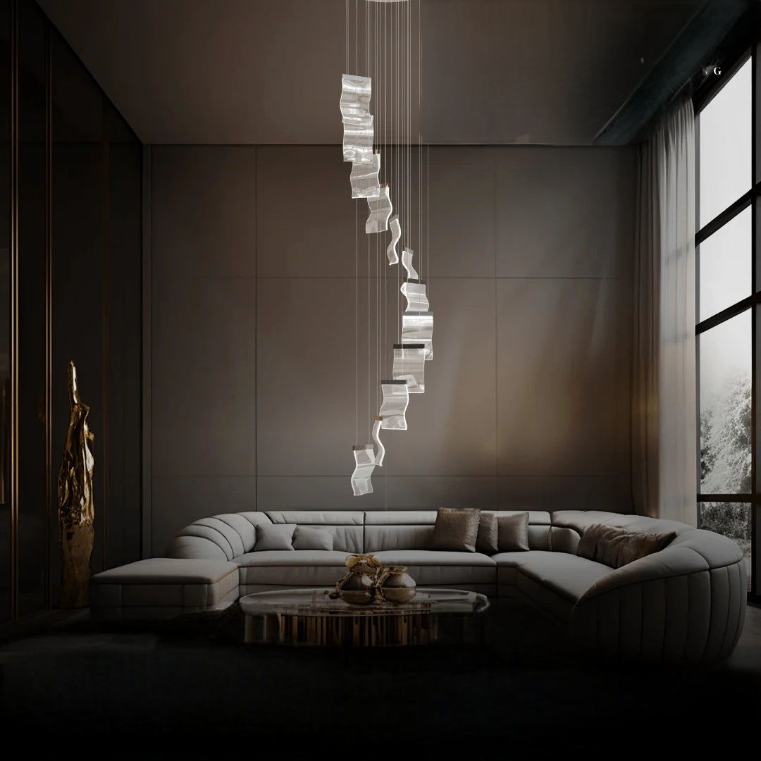 Kristy Moderne Or LED Lustre Métal Acrylique Chambre/Salon