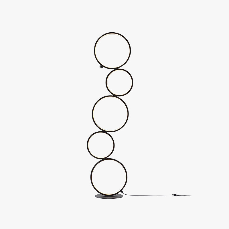 Arisha Lampadaire Sur Pied Rond Minimaliste, Blanc/Noir, Salon - Neutralighting