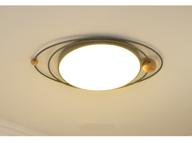 Arisha Plafonnier Rond Moderne, Metal/Bois, Blanc/Noir/Gris/Vert/Bleu, Salon - Neutralighting