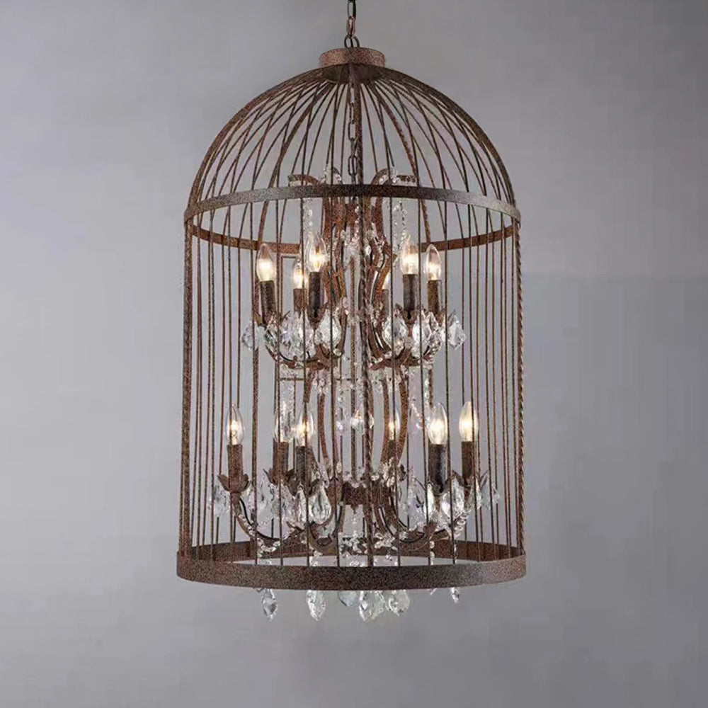 Arisha Industrielle LED Suspension Noir Métal Cristal Salon Salle à manger - Neutralighting