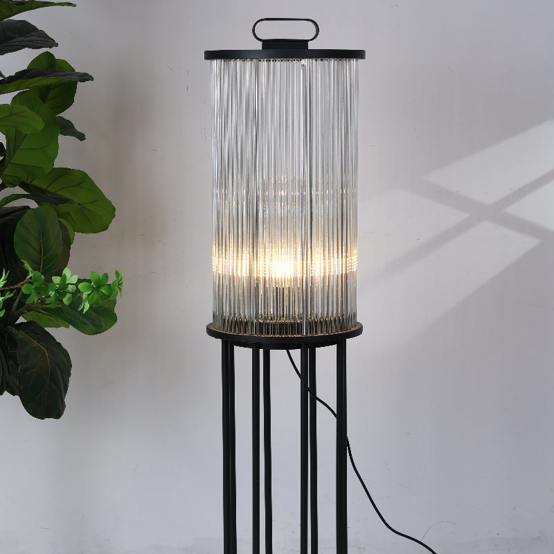 Ray Lampadaire Cylindre Simple, Métal/Verre, Gris, Jardin - Neutralighting