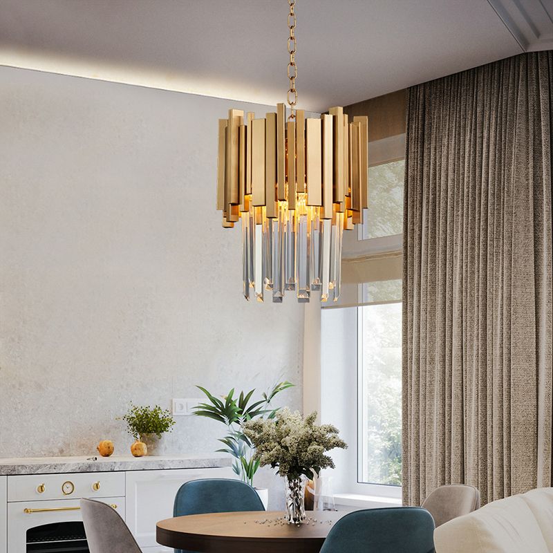 Kristy LED Suspension Or Chromé Métal Cristal Salon Chambre à couche - Neutralighting