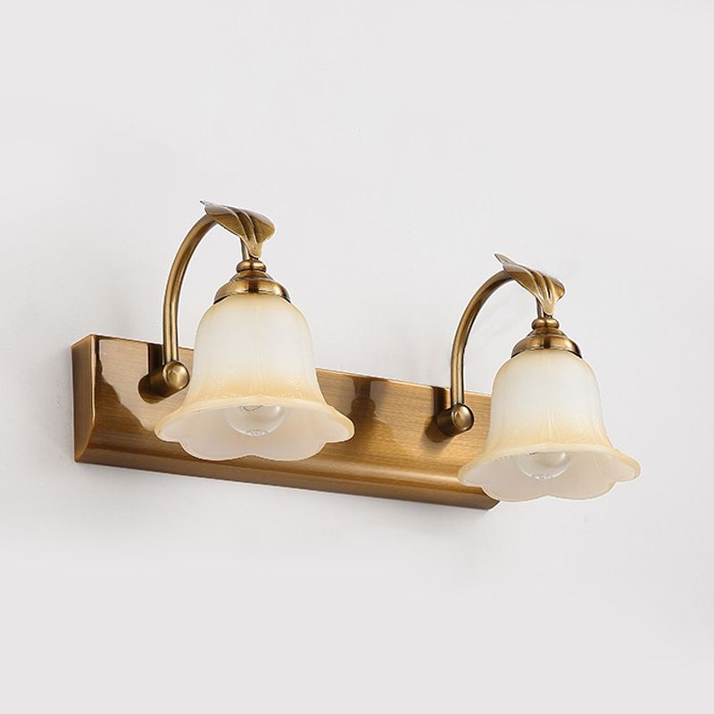Ray Applique Murale Miroir Fleur Rétro, Métal/Verre, Or, Salle de Bain - Neutralighting