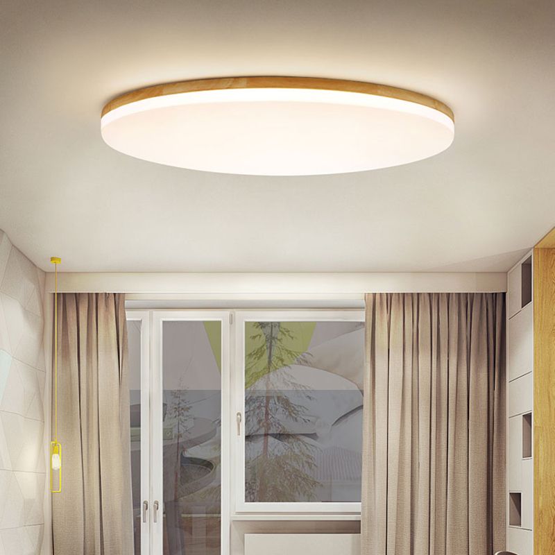 Eilo Plafonnier LED Grande Rond Moderne Bois - Neutralighting
