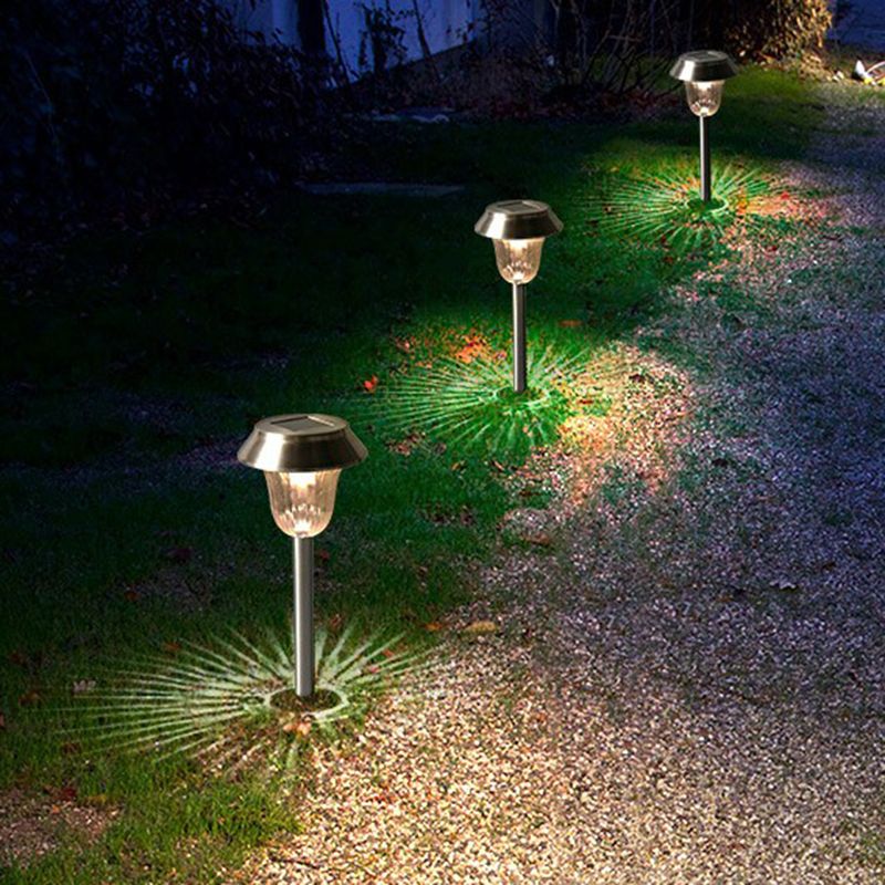 Ray Borne Extérieure Cylindre Moderne, Métal/Acrylique, Argent, Jardin